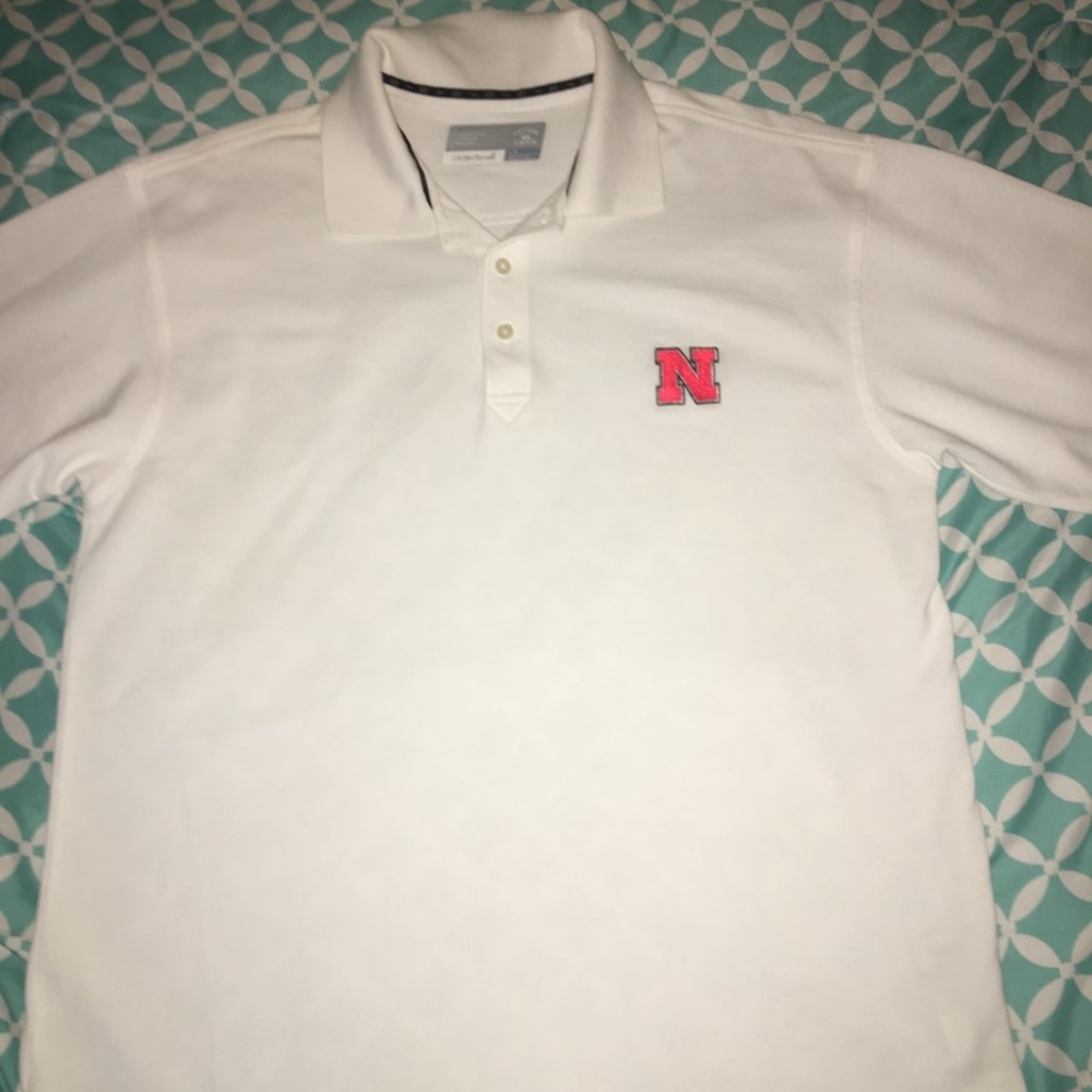 Nebraska Huskers Cutter & Buck White Polo